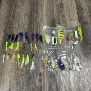 LOT of 32 Saltwater Hand-Tied Fly Fishing Flies Snook/Redfish/Tarpon/Trout Orvis